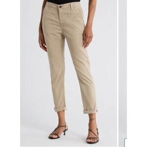 NEW AG Caden Tailored Trouser Womens Dark Khaki Cotton Blend Pants Size 26 Work